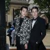 Peter Jr et Harry Brant (fils de Stephanie Seymour et Harry Brant) arrivent à l'hôtel Salomon de Rothschild pour assister au défilé Valentino haute couture automne-hiver 2014-2015. Paris, le 9 juillet 2014.