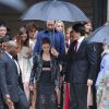 Emma Watson quitte l'hôtel Salomon de Rothschild à l'issue du défilé Valentino haute couture automne-hiver 2014-2015. Paris, le 9 juillet 2014.