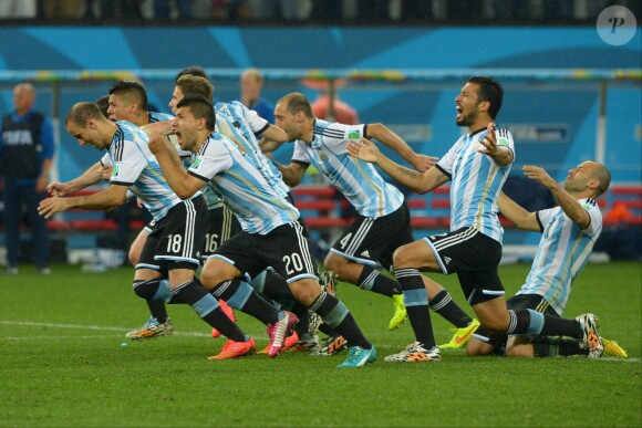 L'Argentine, victorieuse en demi-finale de la Coupe du monde face aux Pays-Bas. São Paulo, le 9 juillet 2014.