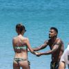 Le joueur de football Kevin-Prince Boateng et sa compagne Melissa Satta en vacances en Sardaigne le 5 juillet 2014. 