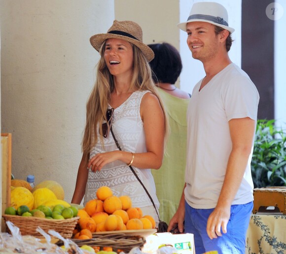 Nico Rosberg et sa compagne Vivian à Ibiza, le 8 août 2013
