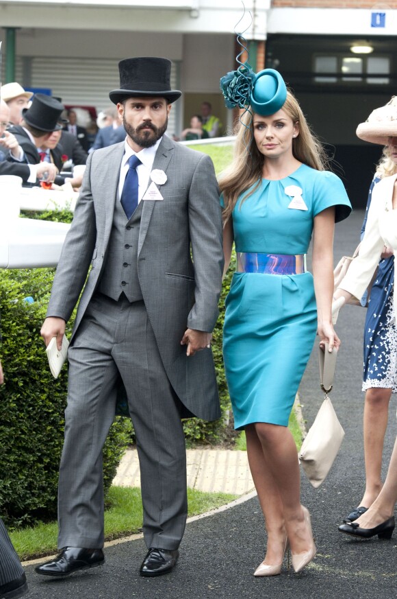 Katherine Jenkins et son fiancé Andrew Levitas au Royal Ascot le 19 juin 2014