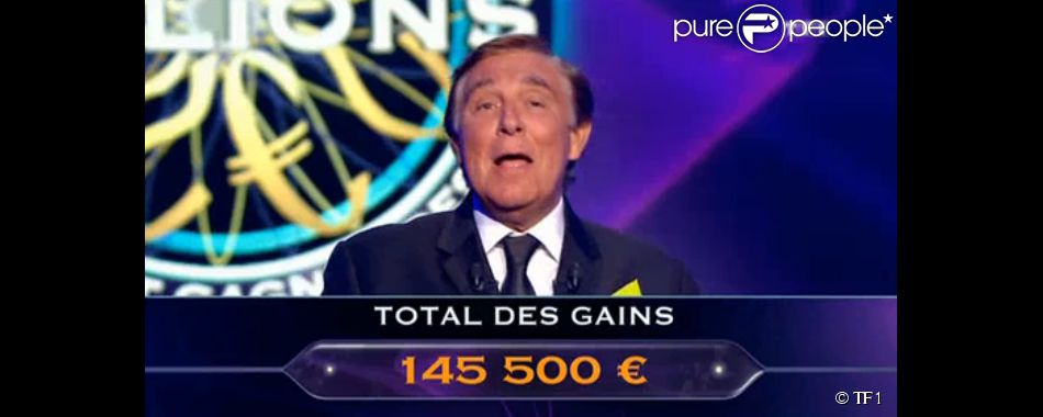 Jean-Pierre Foucault présente Qui veut gagner des millions ? sur TF1, le samedi 19 juillet 2014.
