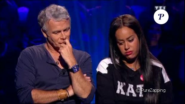 Franck Dubosc et Amel Bent échouent à la question à 24 000 euros dans Qui veut gagner des millions ? sur TF1, le samedi 19 juillet 2014.
