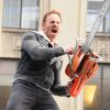 Ian Ziering sur le tournage de Sharknado 2 à New York, le 24 février 2014.