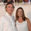Philippe Douste-Blazy et son épouse lors de la 19e Soirée Blanche, le 14 juillet 2014 aux Moulins de Ramatuelle.