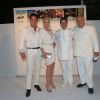 Ivana Trump, Christophe Leroy et Massimo Gargia lors de la 19e Soirée Blanche, le 14 juillet 2014 aux Moulins de Ramatuelle.