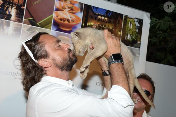 Henri Leconte lors de la 19e Soirée Blanche, le 14 juillet 2014 aux Moulins de Ramatuelle.