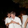 Cindy Fabre et Philippe Caroit lors de la 19e Soirée Blanche, le 14 juillet 2014 aux Moulins de Ramatuelle.