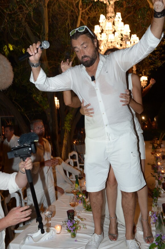 Henri Leconte lors de la 19e Soirée Blanche, le 14 juillet 2014 aux Moulins de Ramatuelle.