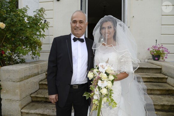 Exclusif - Mariage de Audrey et Alexandre de l'émission "Qui veut épouser mon fils saison 2" au Manoir des Cygnes à Le Coudray-Montceaux, le 6 juillet 2014.