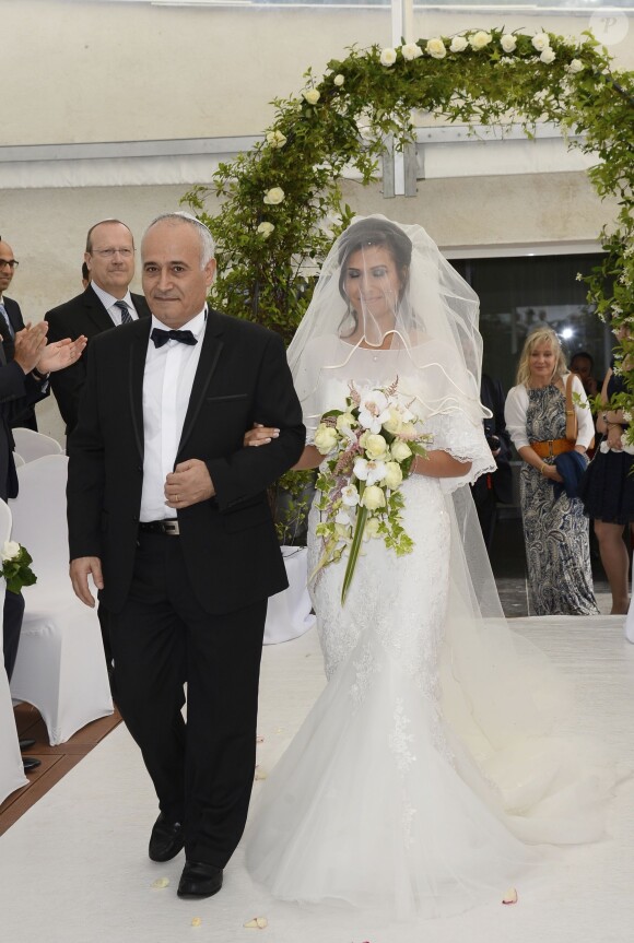 Exclusif - Mariage de Audrey et Alexandre de l'émission "Qui veut épouser mon fils saison 2" au Manoir des Cygnes à Le Coudray-Montceaux, le 6 juillet 2014.