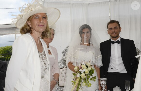 Exclusif - Mariage de Audrey et Alexandre de l'émission "Qui veut épouser mon fils saison 2" au Manoir des Cygnes à Le Coudray-Montceaux, le 6 juillet 2014.