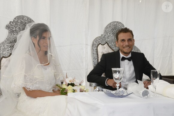 Exclusif - Mariage de Audrey et Alexandre de l'émission "Qui veut épouser mon fils saison 2" au Manoir des Cygnes à Le Coudray-Montceaux, le 6 juillet 2014.