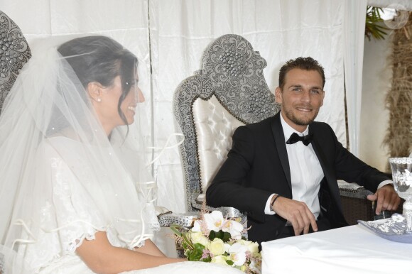 Exclusif - Mariage de Audrey et Alexandre de l'émission "Qui veut épouser mon fils saison 2" au Manoir des Cygnes à Le Coudray-Montceaux, le 6 juillet 2014.