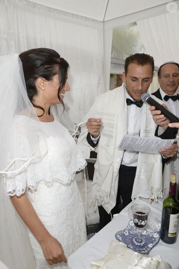 Exclusif - Mariage de Audrey et Alexandre de l'émission "Qui veut épouser mon fils saison 2" au Manoir des Cygnes à Le Coudray-Montceaux, le 6 juillet 2014.