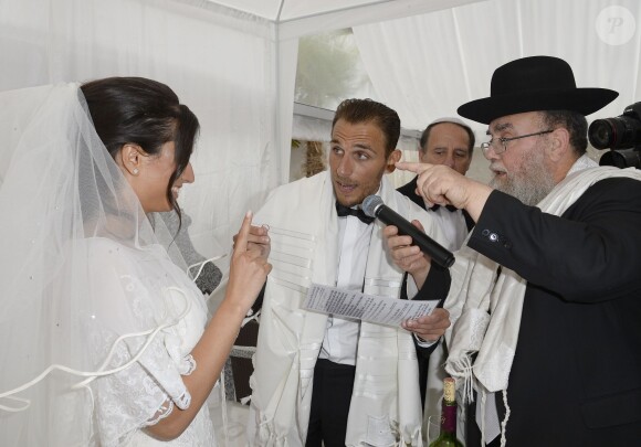 Exclusif - Mariage de Audrey et Alexandre de l'émission "Qui veut épouser mon fils saison 2" au Manoir des Cygnes à Le Coudray-Montceaux, le 6 juillet 2014.