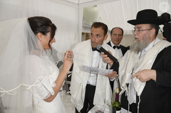 Exclusif - Mariage de Audrey et Alexandre de l'émission "Qui veut épouser mon fils saison 2" au Manoir des Cygnes à Le Coudray-Montceaux, le 6 juillet 2014.