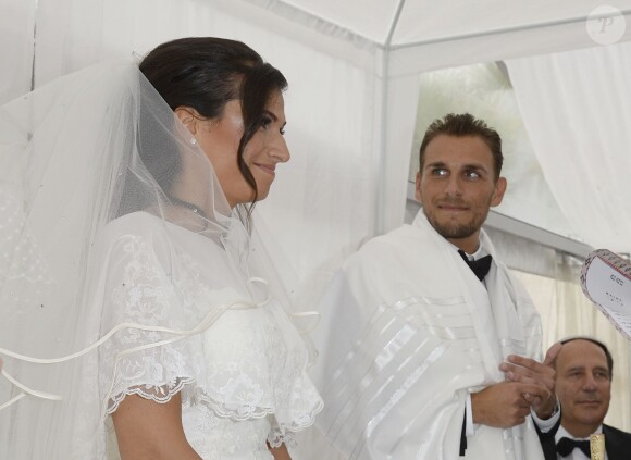 Exclusif - Mariage de Audrey et Alexandre de l'émission "Qui veut épouser mon fils saison 2" au Manoir des Cygnes à Le Coudray-Montceaux, le 6 juillet 2014.