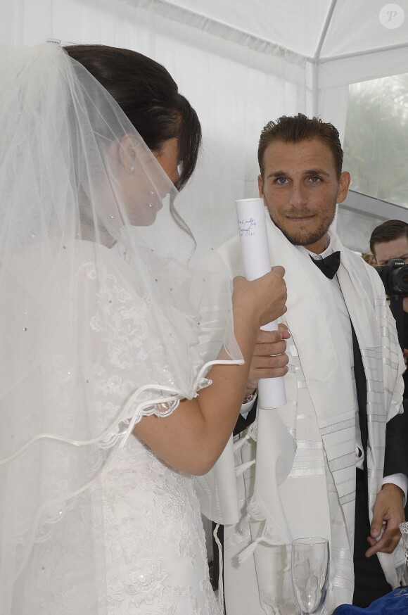 Exclusif - Mariage de Audrey et Alexandre de l'émission "Qui veut épouser mon fils saison 2" au Manoir des Cygnes à Le Coudray-Montceaux, le 6 juillet 2014.