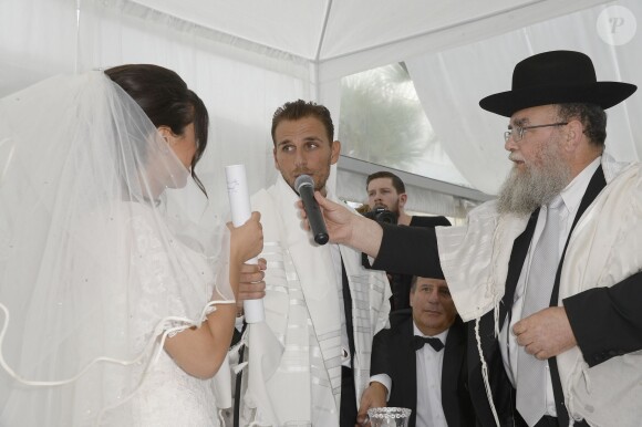 Exclusif - Mariage de Audrey et Alexandre de l'émission "Qui veut épouser mon fils saison 2" au Manoir des Cygnes à Le Coudray-Montceaux, le 6 juillet 2014.