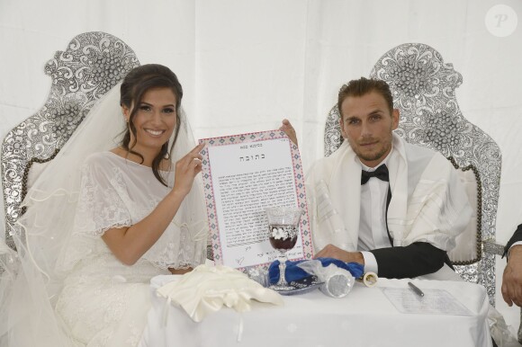 Exclusif - Mariage de Audrey et Alexandre de l'émission "Qui veut épouser mon fils saison 2" au Manoir des Cygnes à Le Coudray-Montceaux, le 6 juillet 2014.