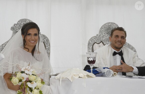 Exclusif - Mariage de Audrey et Alexandre de l'émission "Qui veut épouser mon fils saison 2" au Manoir des Cygnes à Le Coudray-Montceaux, le 6 juillet 2014.