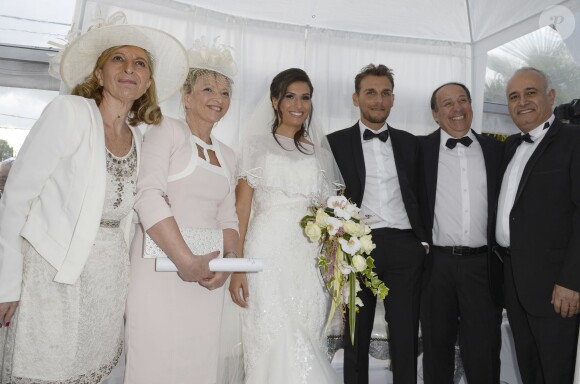 Exclusif - Mariage de Audrey et Alexandre de l'émission "Qui veut épouser mon fils saison 2" au Manoir des Cygnes à Le Coudray-Montceaux, le 6 juillet 2014.