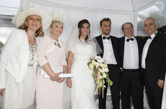 Exclusif - Mariage de Audrey et Alexandre de l'émission "Qui veut épouser mon fils saison 2" au Manoir des Cygnes à Le Coudray-Montceaux, le 6 juillet 2014.