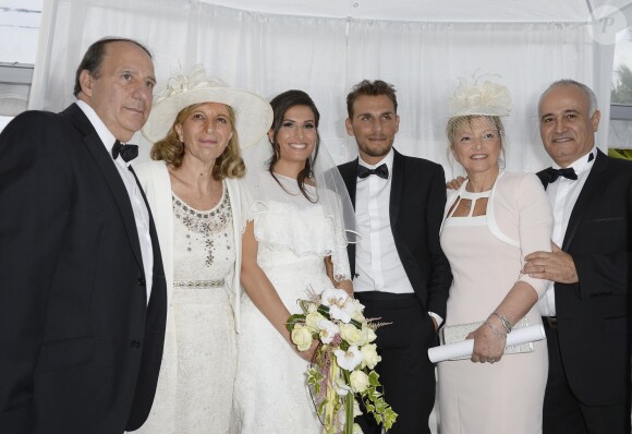 Exclusif - Mariage de Audrey et Alexandre de l'émission "Qui veut épouser mon fils saison 2" au Manoir des Cygnes à Le Coudray-Montceaux, le 6 juillet 2014.