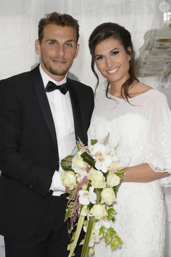 Exclusif - Mariage de Audrey et Alexandre de l'émission "Qui veut épouser mon fils saison 2" au Manoir des Cygnes à Le Coudray-Montceaux, le 6 juillet 2014.