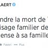 Tweet de Faustine Bollaert au sujet de la mort de Thierry Redler.