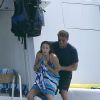 Sylvester Stallone en vacances avec sa femme Jennifer Flavin et ses trois filles, à Théoule-sur-Mer, sud de la France, le 28 juillet 2014.
