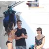 Sylvester Stallone en vacances avec sa femme Jennifer Flavin et leurs filles Sophia Rose, Sistine Rose et Scarlet Rose sur un magnifique yacht à Saint-Jean-Cap-Ferrat dans le sud de la France, le 26 juillet 2014.