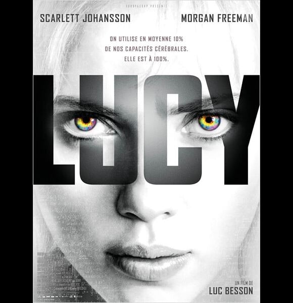 Affiche de Lucy, nouveau film de Luc Besson, avec Scarlett Johansson.