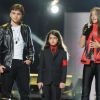 Prince, Blanket et Paris Jackson, les enfants du regretté Michael Jackson lors d'un concert hommage à Cardiff, le 8 octobre 2011.