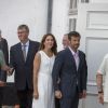 Le prince Frederik et la princesse Mary de Danemark ont assisté le 24 juillet 2014 à une lecture de poèmes du prince Henrik en la chapelle du château de Grasten.