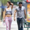 Alessandra Ambrosio et son fiancé Jamie Mazur sortent de leur séance de pilates à Brentwood, le 2 août 2014.