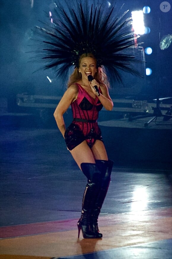 Kylie Minogue lors de la cérémonie de clôture des Jeux du Commonwealth à Glasgow en Ecosse, le 3 août 2014.