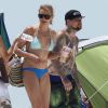 Exclusif - Cameron Diaz et son petit ami Benji Madden à la plage à Floride, le 3 juillet 2014.