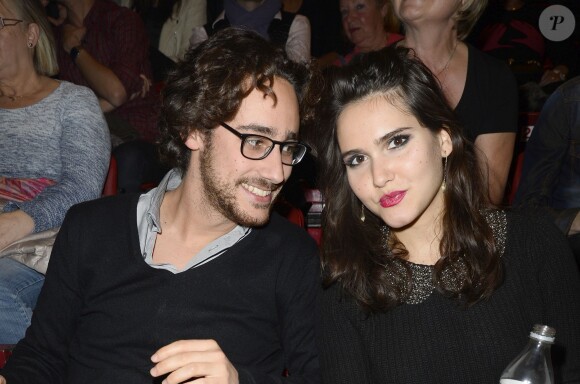 Thomas Hollande et Joyce Jonathan - People au concert de Céline Dion au POPB de Paris, le 29 novembre 2013.