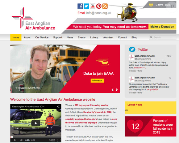 L'East Anglian Air Ambulance a accueilli avec bonheur la décision du prince William de rejoindre ses rangs, en formation à partir de septembre 2014 comme pilote d'hélicoptère-ambulance, annoncée officiellement le 7 août 2014