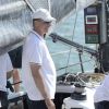 Le roi Felipe VI d'Espagne s'est rendu le 6 août 2014 au club nautique de Palma de Majorque pour participer à une manche de la Copa del Rey à bord du voilier Aifos, le 6 août 2014.