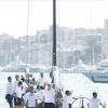 Le roi Felipe VI d'Espagne, skipper aguerri, a pris la barre du voilier Aifos le 6 août 2014 pour participer à une manche de la Copa del Rey, à Palma de Majorque.
