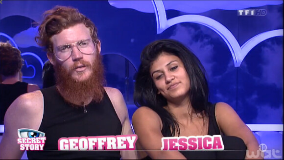 Geoffrey et Jessica dans la quotidienne de Secret Story 8, le vendredi 8 aout 2014, sur TF1