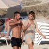Diego Simeone et Carla Pereyra en vacances à Formentera, dans les Baléares, le 3 août 2014