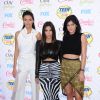 Kendall Jenner, Kim Kardashian et Kylie Jenner, jolie trio arrivant aux Teen Choice Awards à Los Angeles, le 10 août 2014