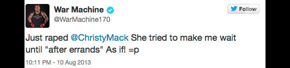 Le tweet scandaleux de War Machine au sujet de Christy Mack en 2013