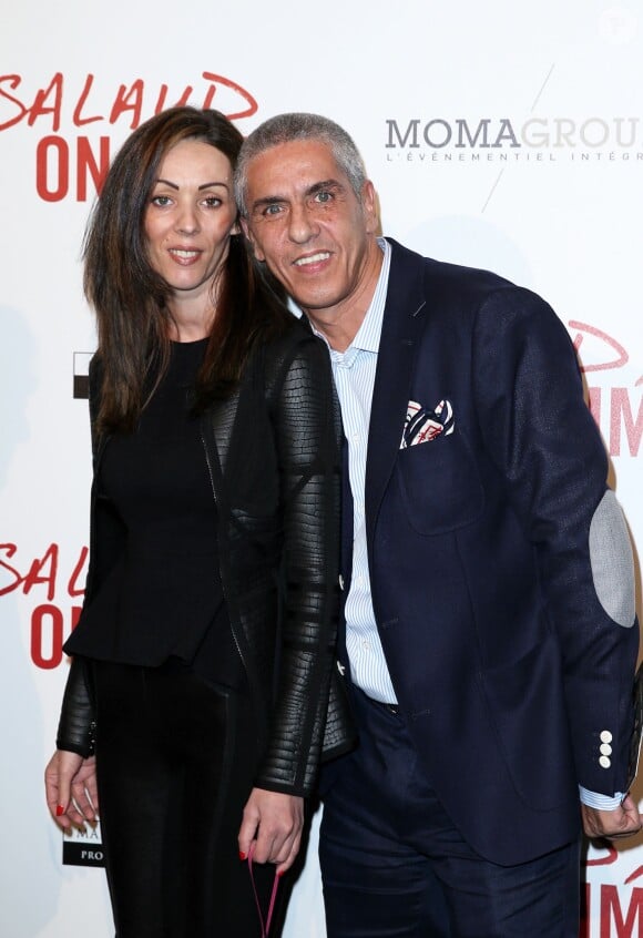 Samy Naceri et sa compagne Audrey - Avant-première de 'Salaud on t'aime' à l'UGC Normandie sur les Champs-Elysées à Paris le 31 mars 2014.