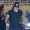 David Beckham quitte le Soul Cycle de Brentwood. Los Angeles, le 14 août 2014.